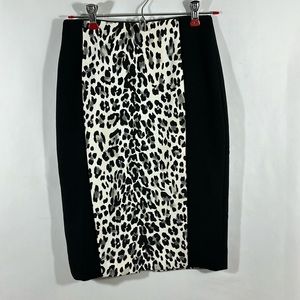 White House Black Market Animal Print Pencil Skirt Size 00